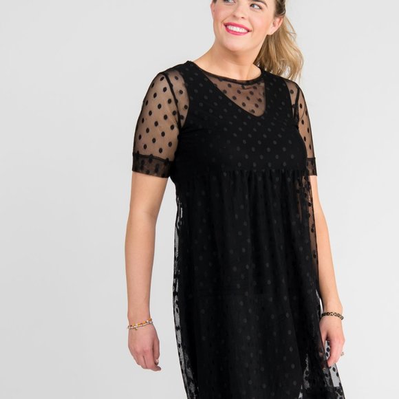agnes and dora mesh dress Agnes & Dora Short Mesh Easy Dress Cream Dot Shop Agnes & Dora with Briana